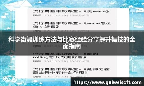 科学街舞训练方法与比赛经验分享提升舞技的全面指南