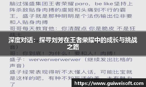 深度对话：探寻刘芳在王者荣耀中的成长与挑战之路
